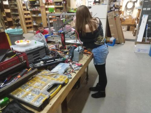 Hard at work in the shop.